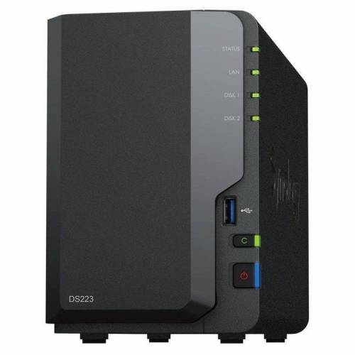 NAS Synology Diskstation DS223/ 2 Bahías 3.5&#039;- 2.5&#039;/ 2GB DDR4/ Formato Torre