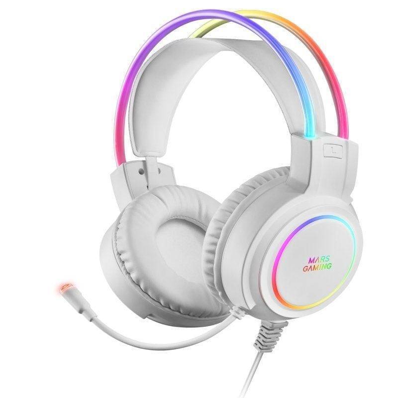 Auriculares Gaming con Micrófono Mars Gaming MHRGB/ Jack 3.5/ Blancos