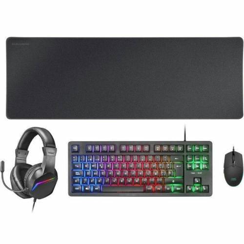 Pack Gaming Mars Gaming MCP-RGB3/ Teclado RGB + Ratón Óptico + Alfombrilla XXL + Auriculares