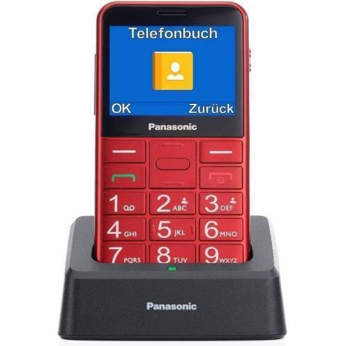 Teléfono Móvil Panasonic KX-TU155EXRN para Personas Mayores/ Rojo