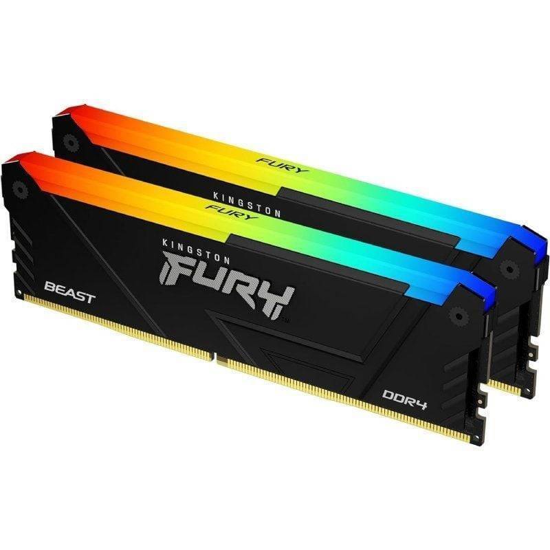 Memoria RAM Kingston FURY Beast RGB 2 x 8GB/ DDR4/ 3200MHz/ 1.35V/ CL16/ DIMM