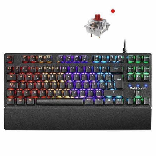 Teclado Gaming Mecánico Mars Gaming MKXTKLRES/ Switch Rojo